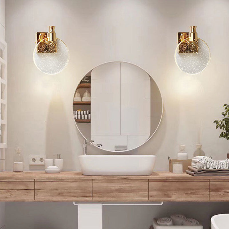 Light Luxury Crystal Wall Light Modern Simple Circle Led Wall Lamp for Living Room
