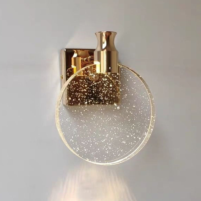 Light Luxury Crystal Wall Light Modern Simple Circle Led Wall Lamp for Living Room