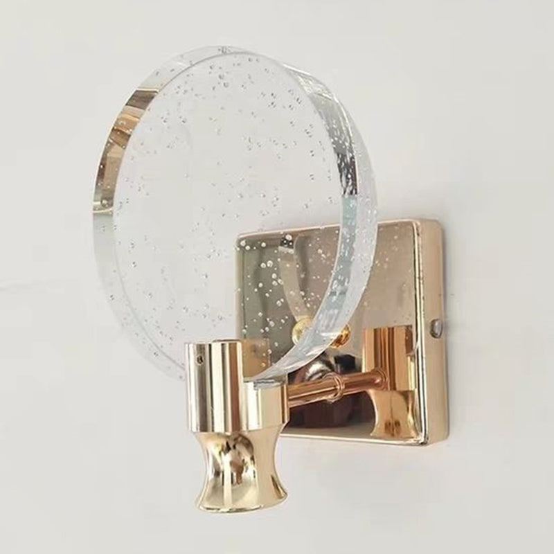 Light Luxury Crystal Wall Light Modern Simple Circle Led Wall Lamp for Living Room
