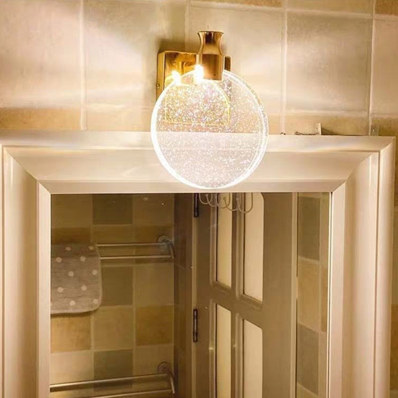 Light Luxury Crystal Wall Light Modern Simple Circle Led Wall Lamp for Living Room