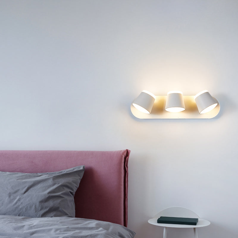 Nordic Style Aluminum Wall Light Geometry Cylinder Rotatable Wall Lamp for Bedroom