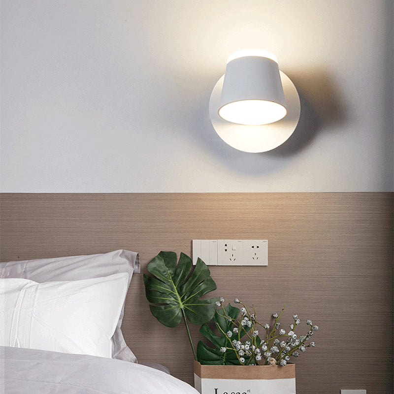 Nordic Style Aluminum Wall Light Geometry Cylinder Rotatable Wall Lamp for Bedroom