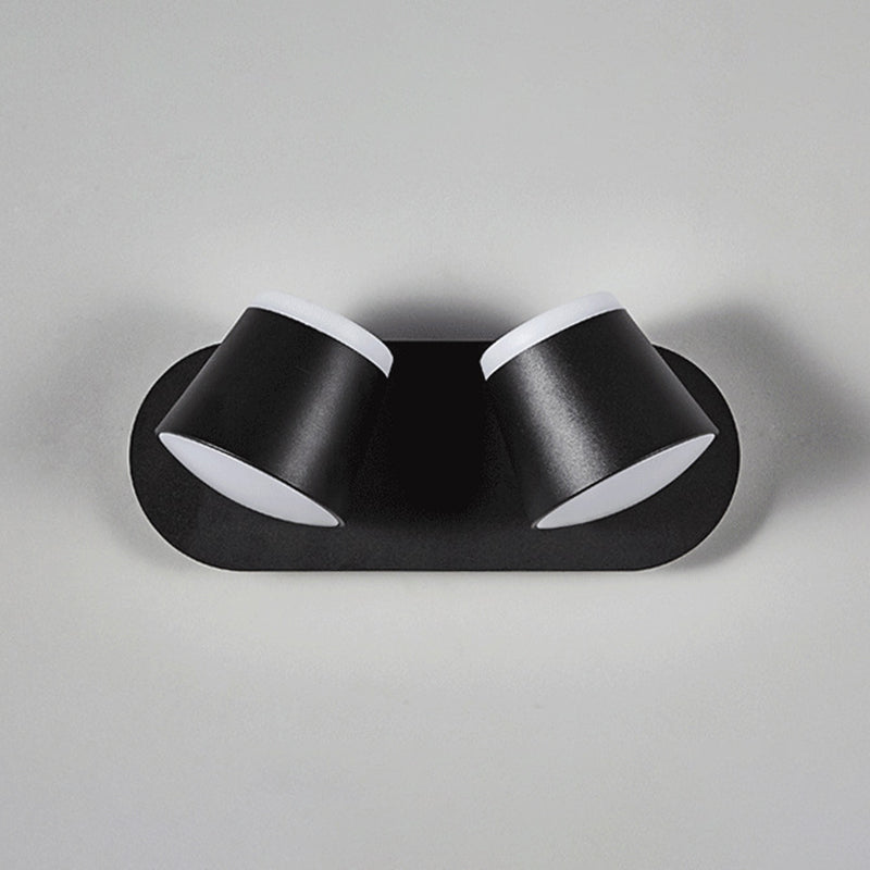 Nordic Style Aluminum Wall Light Geometry Cylinder Rotatable Wall Lamp for Bedroom