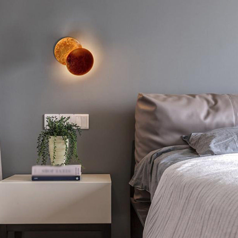 Postmodern Style Metal Wall Light Simple Geometry Circle Rotatable Wall Lamp for Bedroom