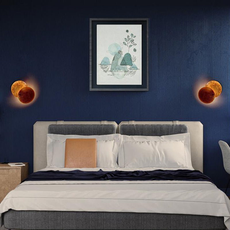 Postmodern Style Metal Wall Light Simple Geometry Circle Rotatable Wall Lamp for Bedroom