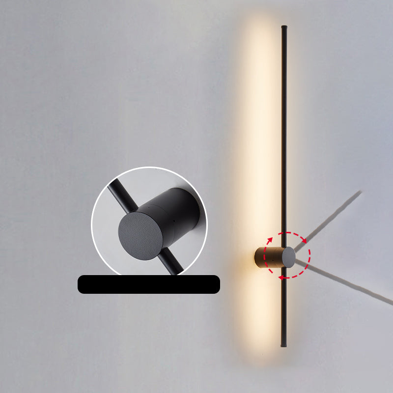 Minimalist Metal Wall Light Straight Rotatable 1 Light Wall Sconce for Bedroom