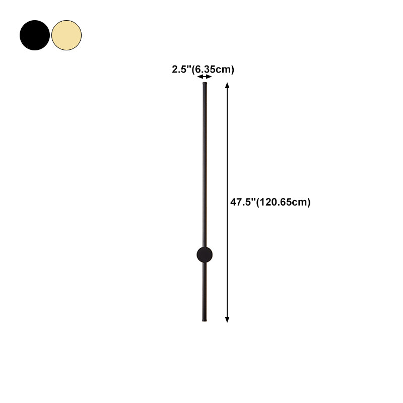 Minimalist Metal Wall Light Straight Rotatable 1 Light Wall Sconce for Bedroom