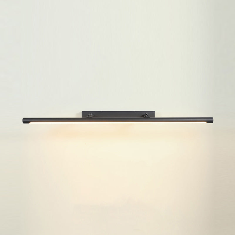Linear Metal Wall Sconce Modern 1 Light Mirror Swing Arm Wall Mount Lighting in Black