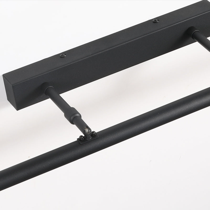 Linear Metal Wall Sconce Modern 1 Light Mirror Swing Arm Wall Mount Lighting in Black