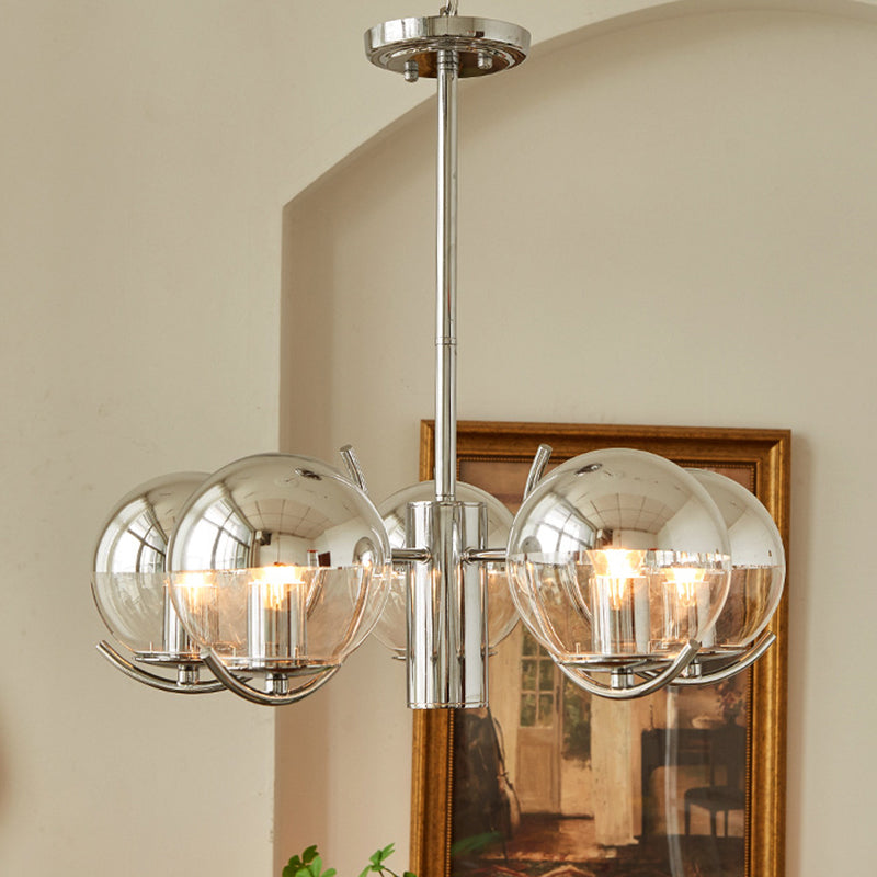 Postmodern Chandelier Light Fixtures Sliver Multi Head Hanging Chandelier for Bedroom