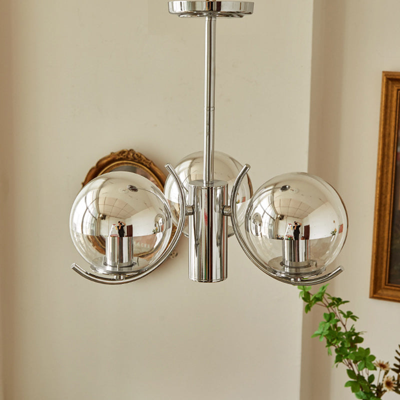 Postmodern Chandelier Light Fixtures Sliver Multi Head Hanging Chandelier for Bedroom