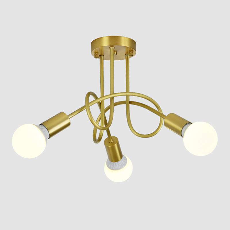 Postmodern Style Gold Chandelier Metal Pendant Lighting Fixtures for Bedroom