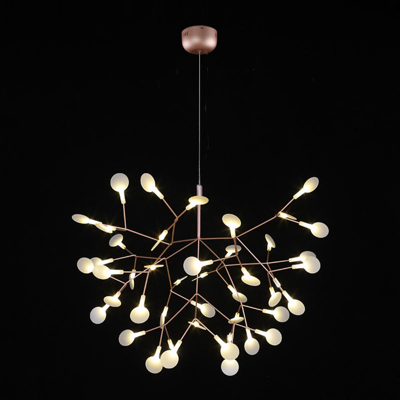 Modern Style Chandelier Multi Lights Decorative Firefly Pendant Lights in Rose Gold