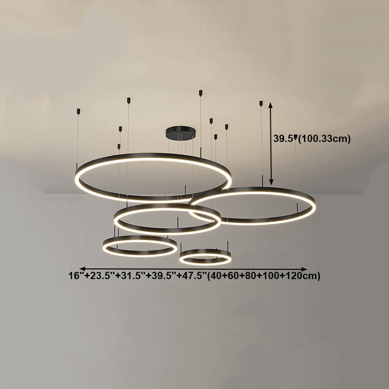 Multi-Tier Shape Chandelier Lights Modern Metal Chandelier Lighting Fixtures in Black