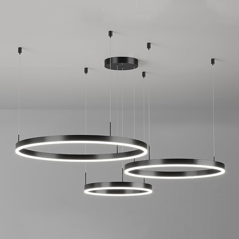 Multi-Tier Shape Chandelier Lights Modern Metal Chandelier Lighting Fixtures in Black