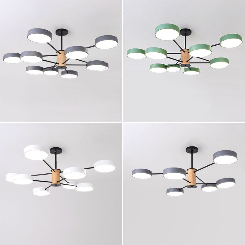 Nordic Style Chandelier Metal Multi Light Macaron Chandelier Pendant for Dining Room