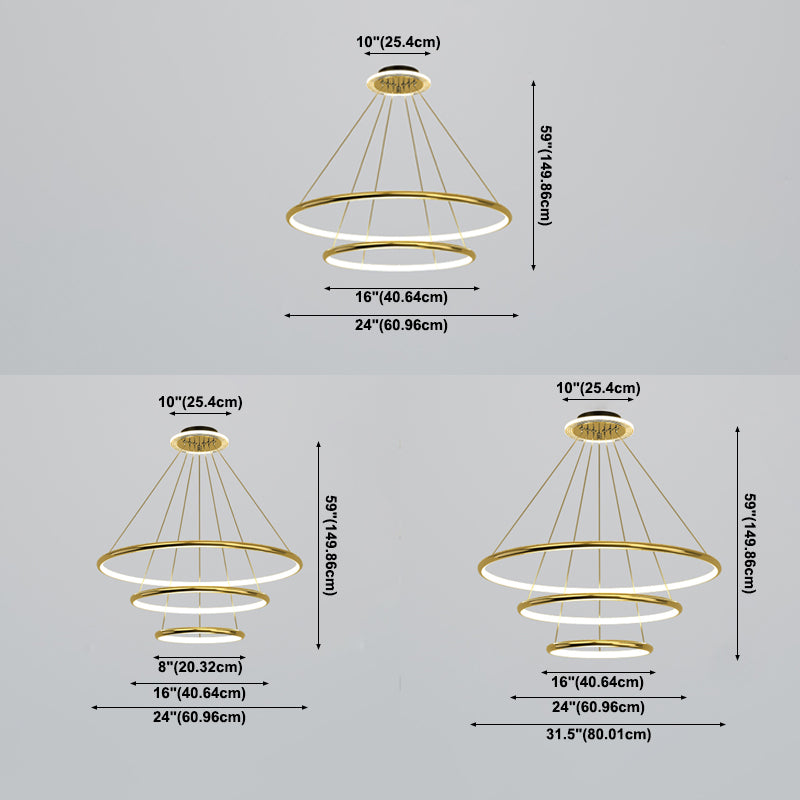 Wheel Shape Chandelier Lights Modern Metal Chandelier Lighting Fixtures in Gold