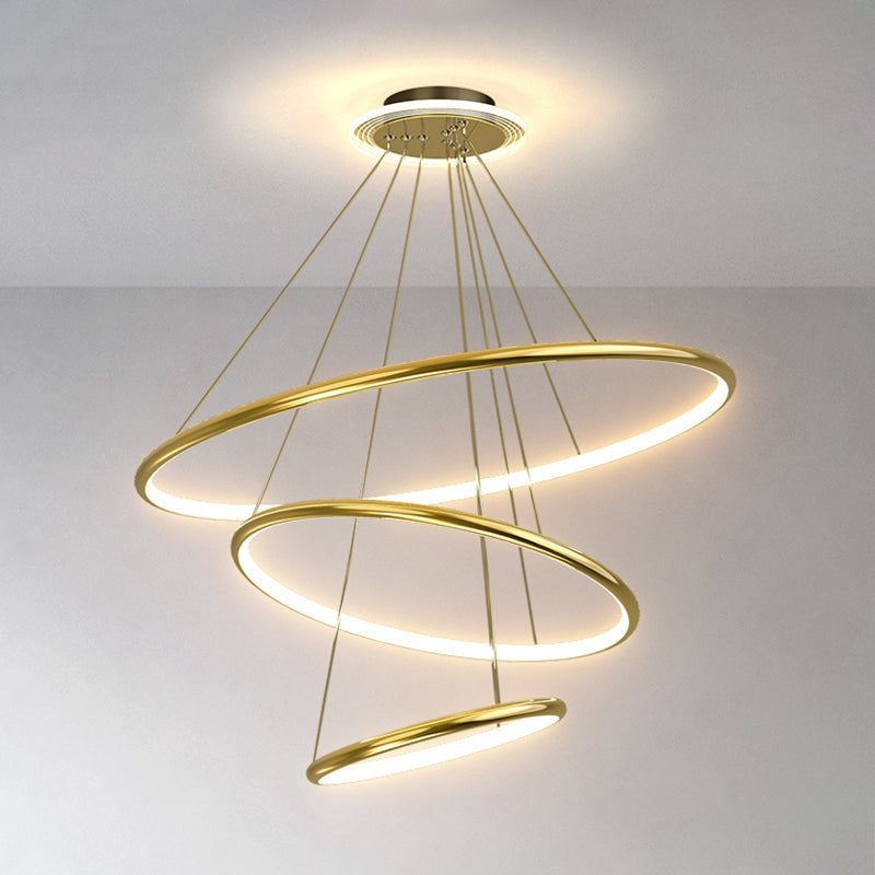 Wheel Shape Chandelier Lights Modern Metal Chandelier Lighting Fixtures in Gold