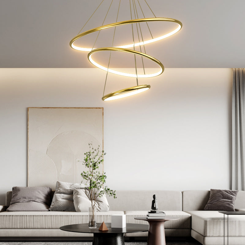 Wheel Shape Chandelier Lights Modern Metal Chandelier Lighting Fixtures in Gold