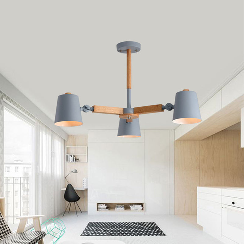 Bell Shape Pendant Chandeliers Modern Wood Hanging Pendant Lights