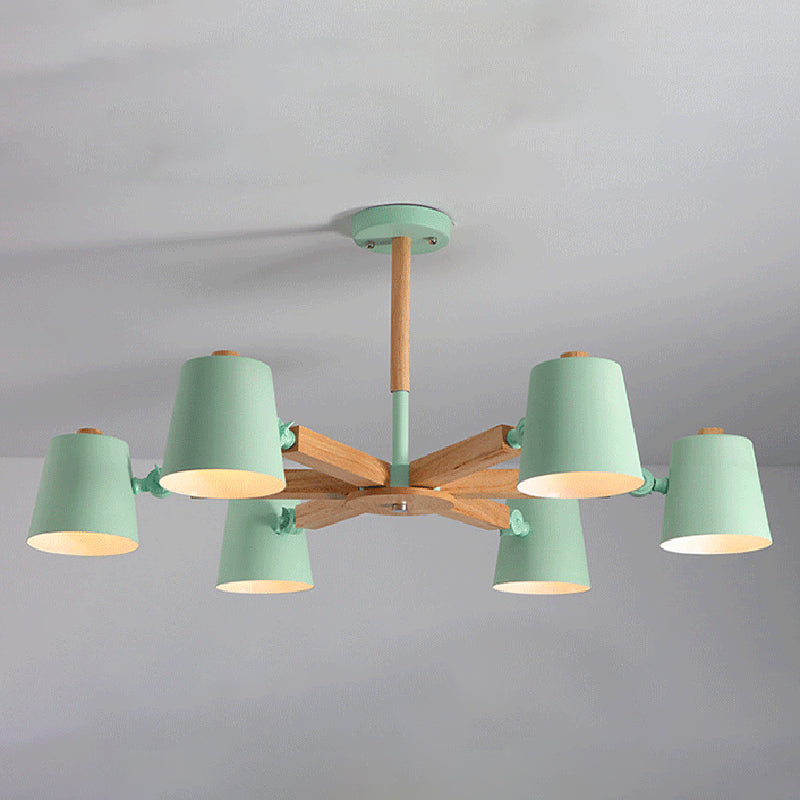 Bell Shape Pendant Chandeliers Modern Wood Hanging Pendant Lights