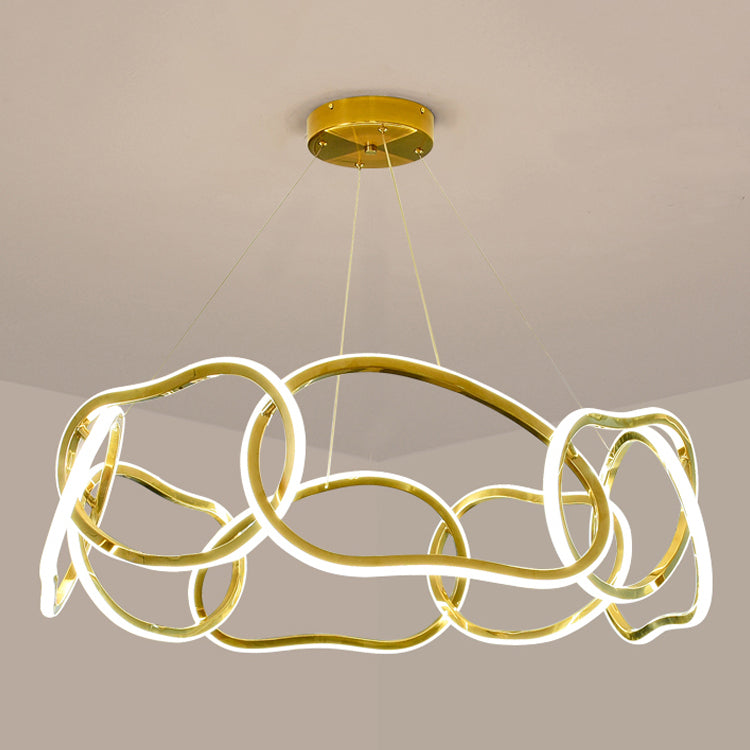 Nordic Circle Shape Chandelier Gold LED Chandelier Pendant for Dining Room