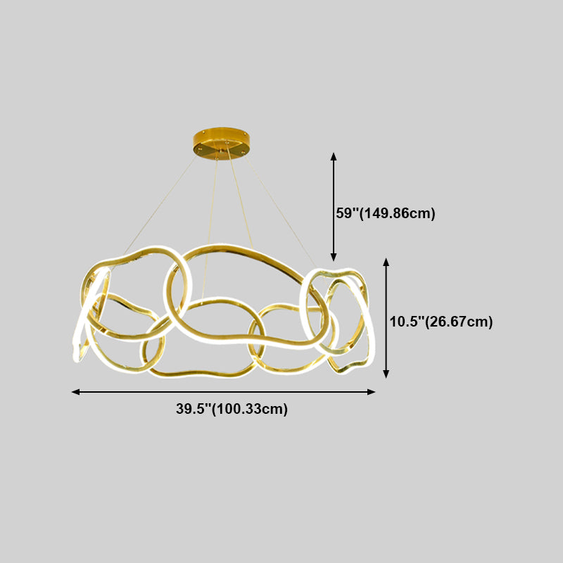 Nordic Circle Shape Chandelier Gold LED Chandelier Pendant for Dining Room