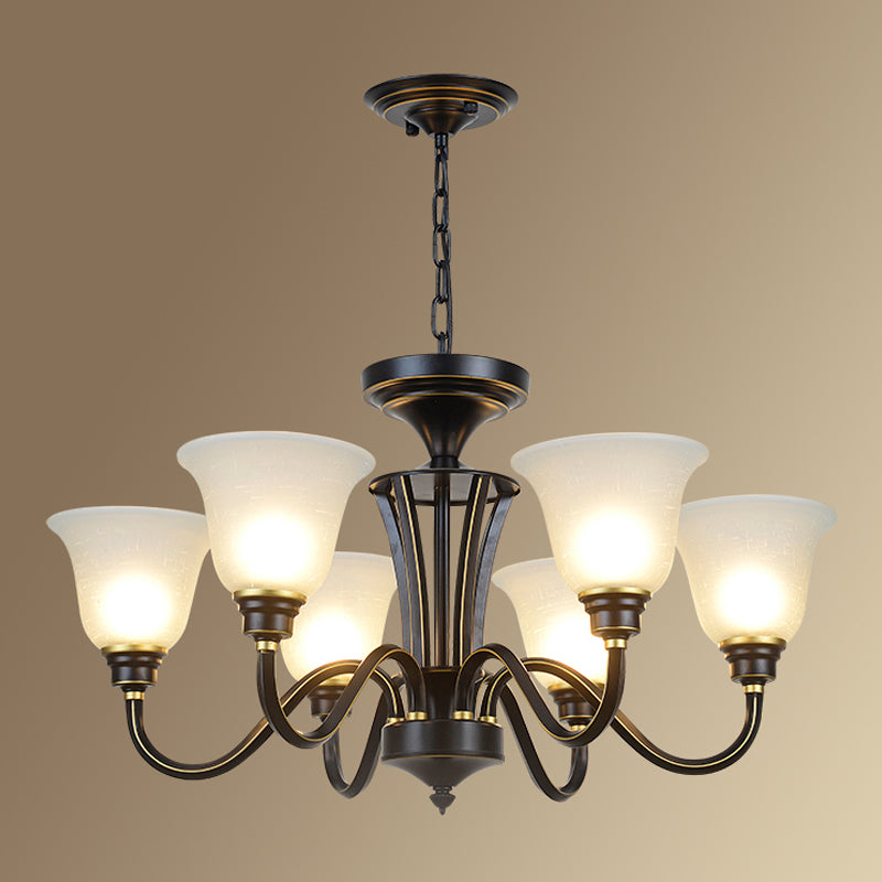 Modern Pendent Light Glass Chandeliers in Black and Gold for Dining Room