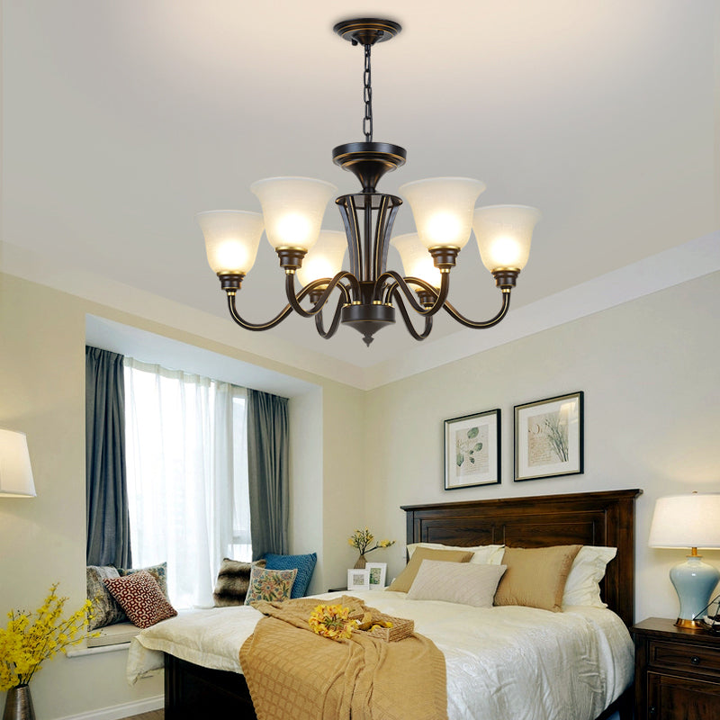 Modern Pendent Light Glass Chandeliers in Black and Gold for Dining Room