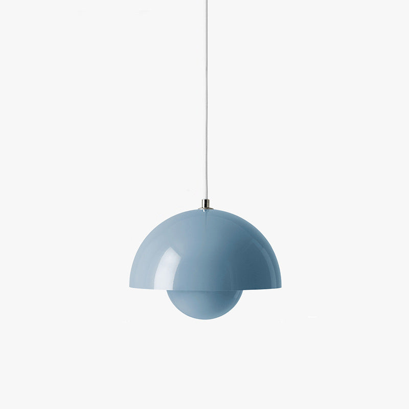 1-Light Hanging Light Fixture Macaron Style Pendant Lamp with Iron Shade for Living Room