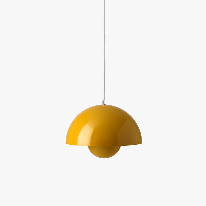 1-Light Hanging Light Fixture Macaron Style Pendant Lamp with Iron Shade for Living Room