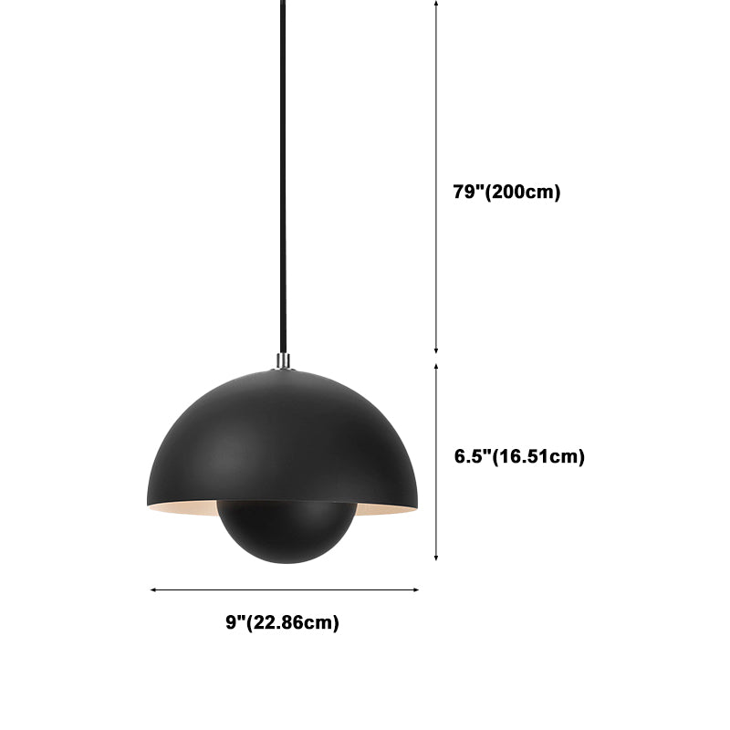 1-Light Hanging Light Fixture Macaron Style Pendant Lamp with Iron Shade for Living Room