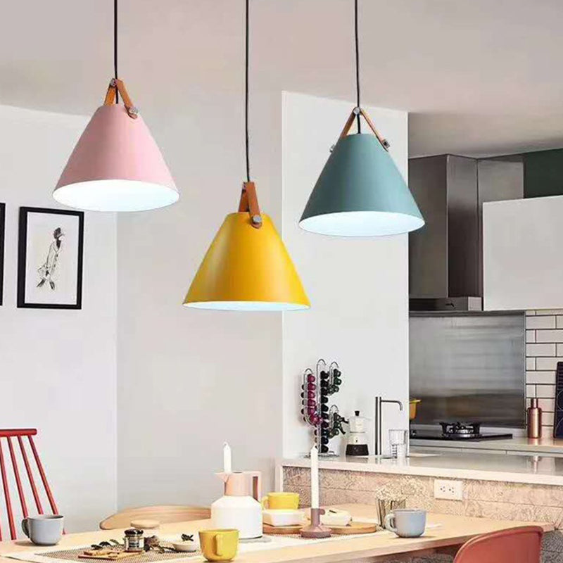 Modern Style Cone Hanging Light Metal 1 Light Hanging Lamp for Bedroom