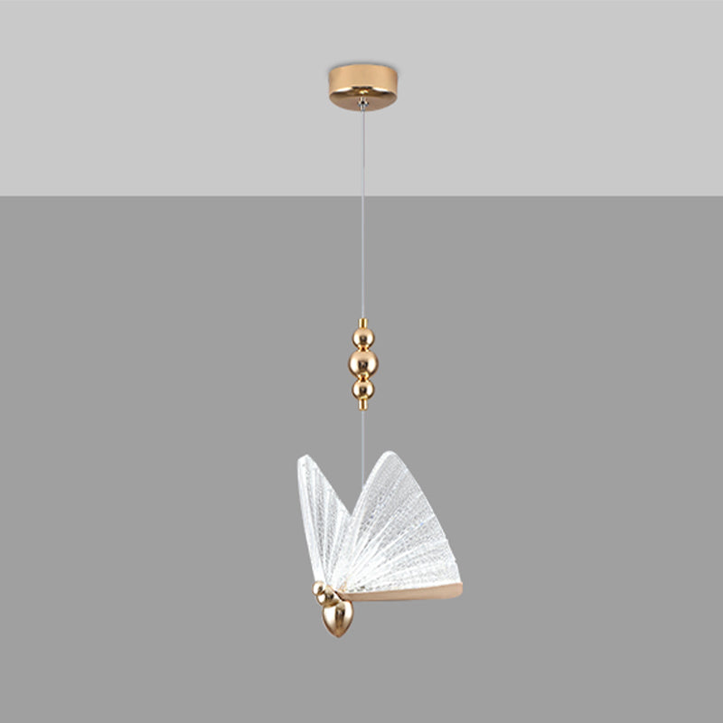 Butterfly Hanging Light Fixture Modern Style Pendant Lamp with Acrylic Shade for Bedroom