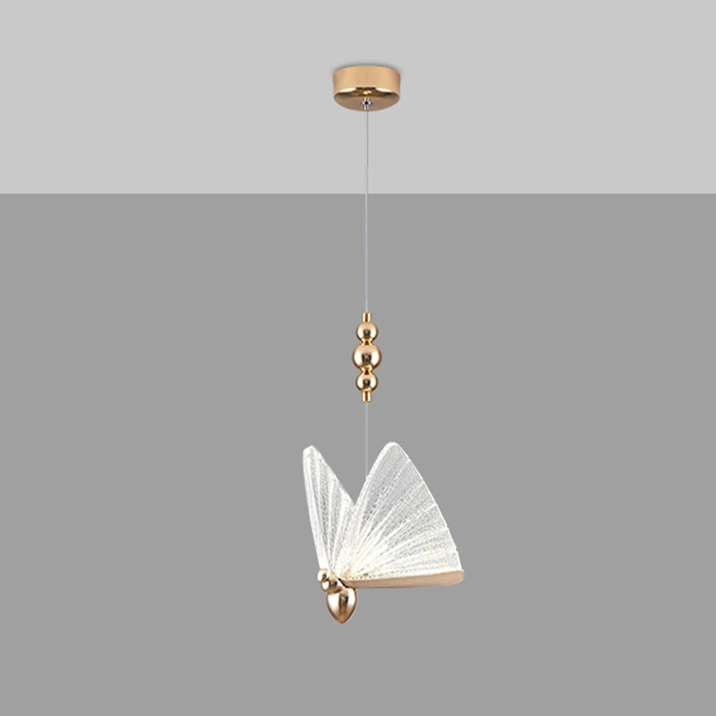 Butterfly Hanging Light Fixture Modern Style Pendant Lamp with Acrylic Shade for Bedroom