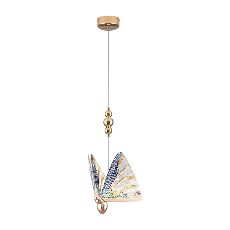 Butterfly Hanging Light Fixture Modern Style Pendant Lamp with Acrylic Shade for Bedroom