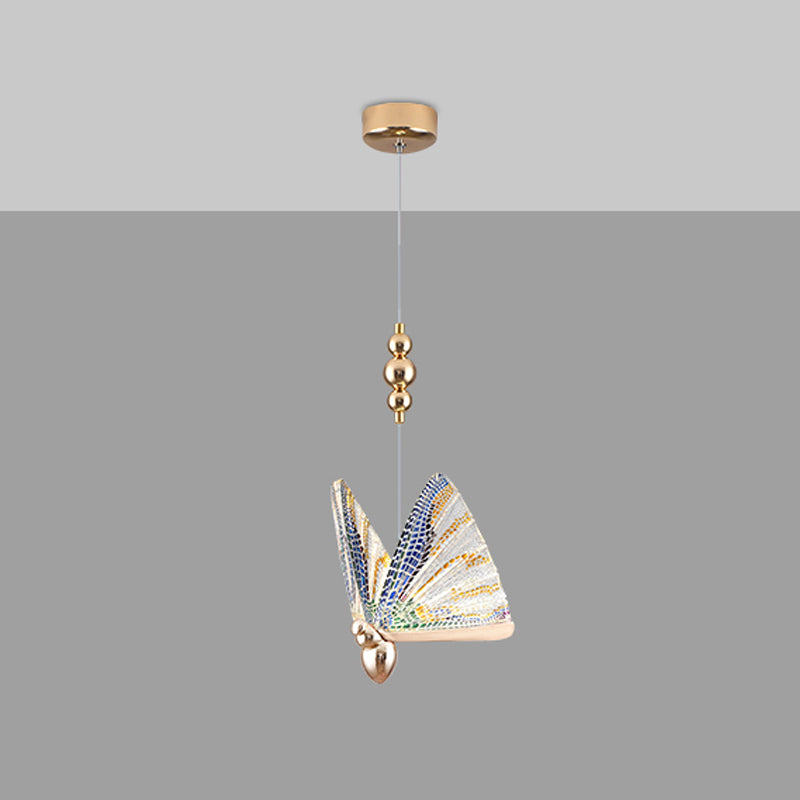 Butterfly Hanging Light Fixture Modern Style Pendant Lamp with Acrylic Shade for Bedroom