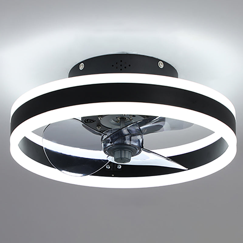 Metal Fan Ceiling Lights Modern Style 1 Light Flush Mount Lamp for Bedroom