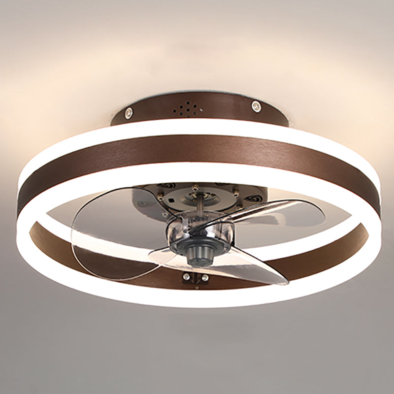 Metal Fan Ceiling Lights Modern Style 1 Light Flush Mount Lamp for Bedroom