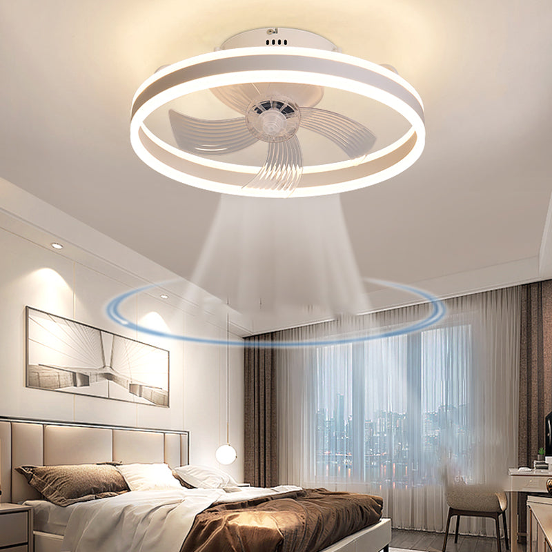 Metal Fan Ceiling Lights Modern Style 1 Light Flush Mount Lamp for Bedroom