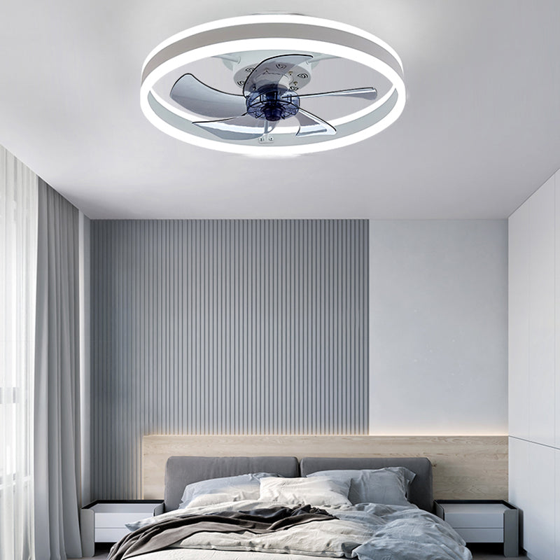 Metal Fan Ceiling Lights Modern Style 1 Light Flush Mount Lamp for Bedroom