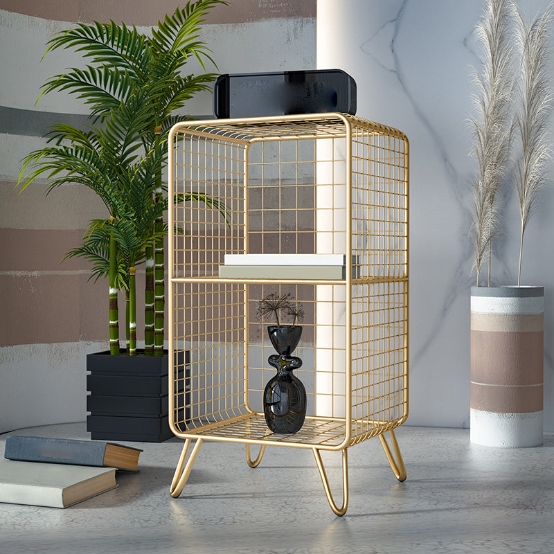 Modern Style Bookshelf Standard Vertical Closed Back Metal Bookcase