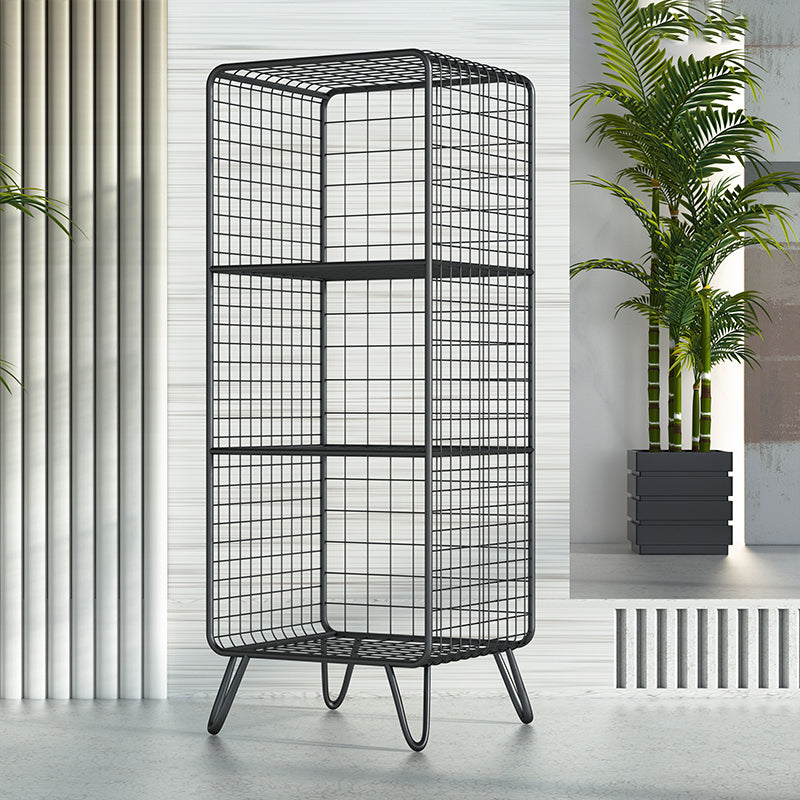 Modern Style Bookshelf Standard Vertical Closed Back Metal Bookcase