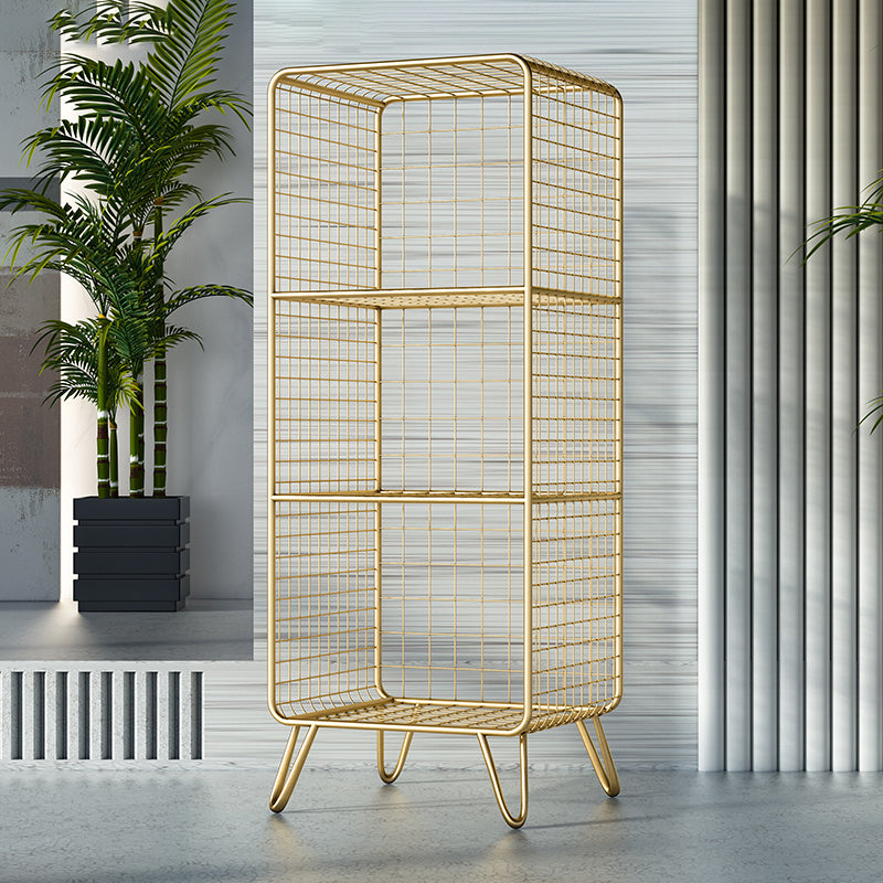 Modern Style Bookshelf Standard Vertical Closed Back Metal Bookcase