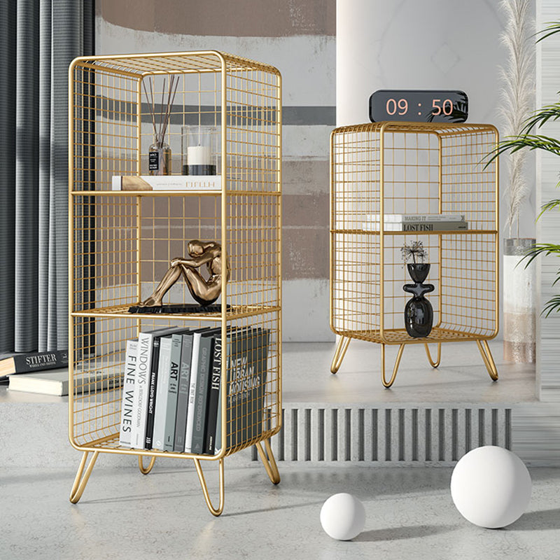 Modern Style Bookshelf Standard Vertical Closed Back Metal Bookcase