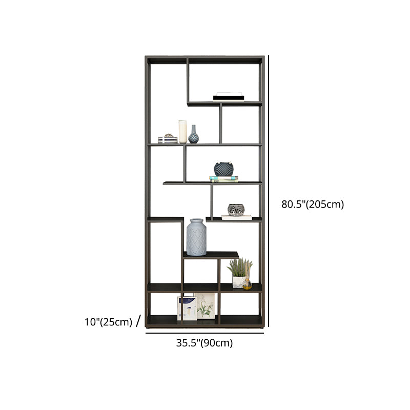 9.84"W Bookshelf Black Open Back Modern Style Bookcase for Home Office