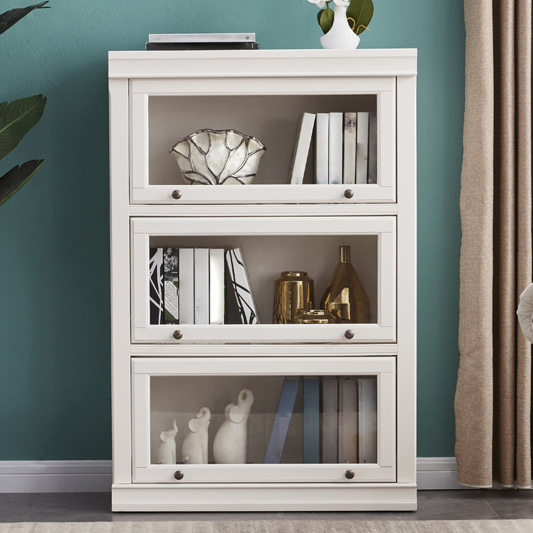 Wooden Vertical Bookcase Contemporary Closed Back Bookshelf for Home Office