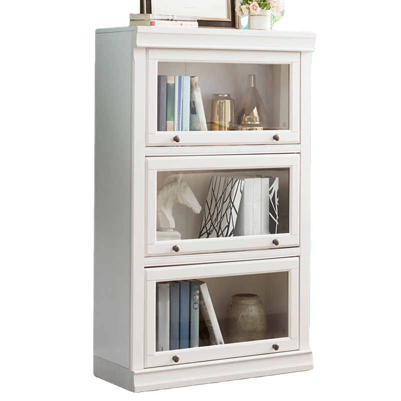 Wooden Vertical Bookcase Contemporary Closed Back Bookshelf for Home Office