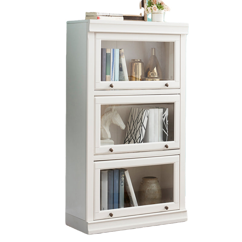 Wooden Vertical Bookcase Contemporary Closed Back Bookshelf for Home Office
