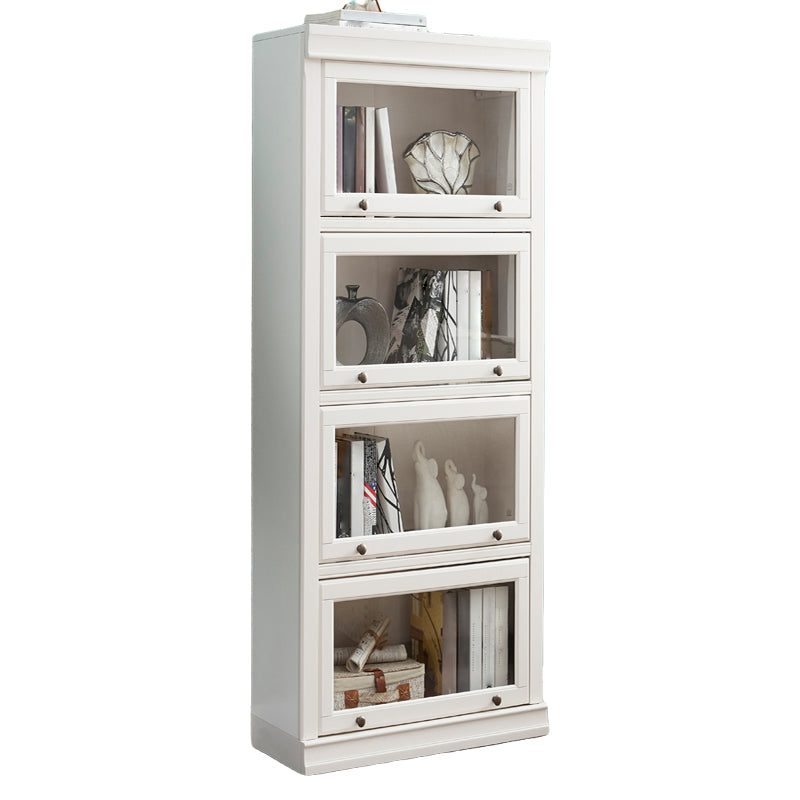 Wooden Vertical Bookcase Contemporary Closed Back Bookshelf for Home Office